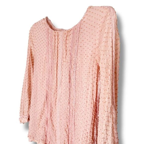 J. Crew Pink Swiss Dot Coquette Blouse Button Back Lined Women’s Top Size 2-FLAW - Picture 3 of 8